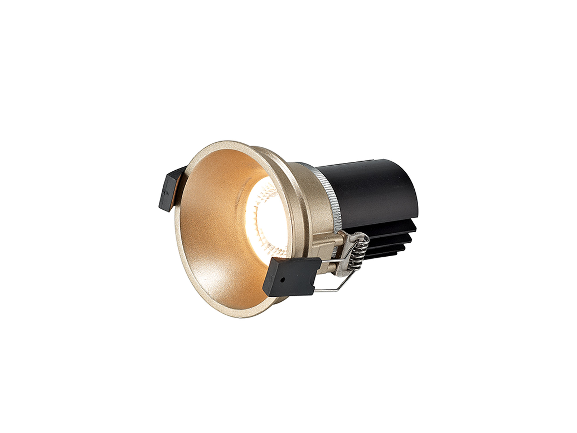 Bania 12 Powered by Tridonic  12W 2700K 1200lm 36° CRI>90 LED Engine, 350mA Gold Fixed Recessed Spotlight, IP20 DM201713  Dlux Bania 12